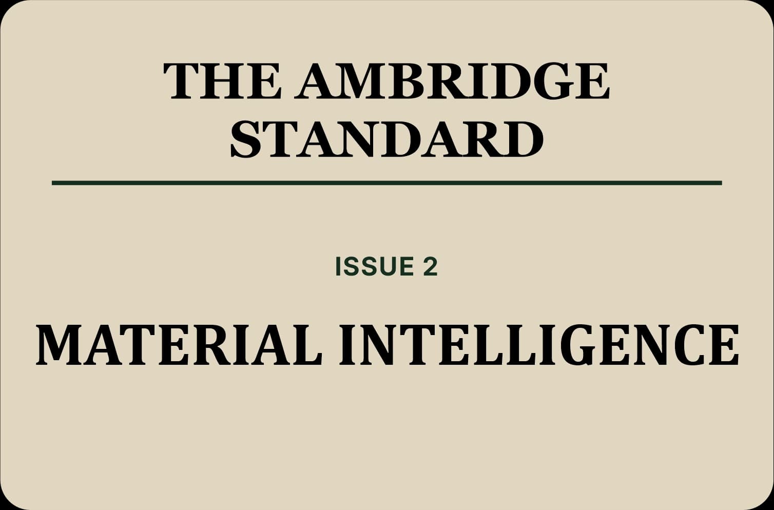 Material Intelligence
